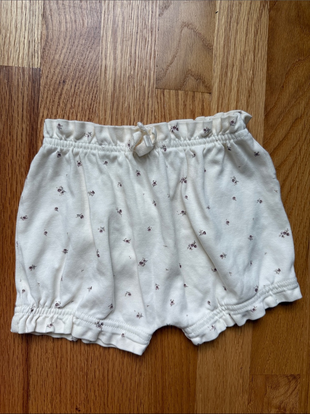 Colored Organics Cream Floral June Bloomer Shorts